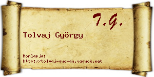 Tolvaj György névjegykártya