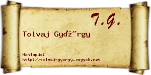 Tolvaj György névjegykártya